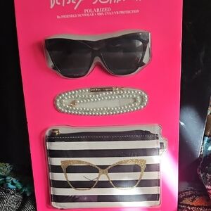 Betsey Johnson Black and White Sunglasses Modern Design